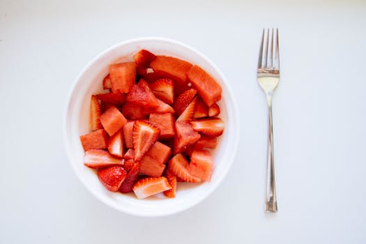 A large bowl of watermelon slices