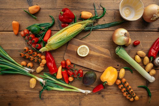 A colorful assortment of fresh vegetables