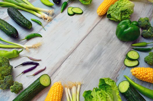 colorful seasonal produce spread