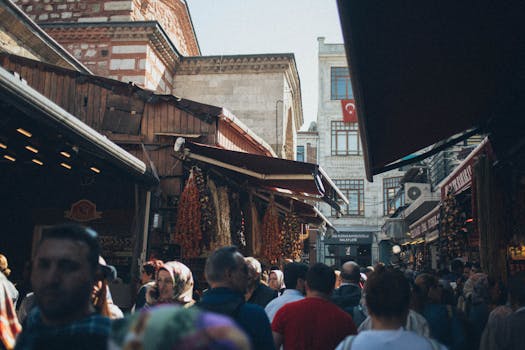 community gathering at a local market