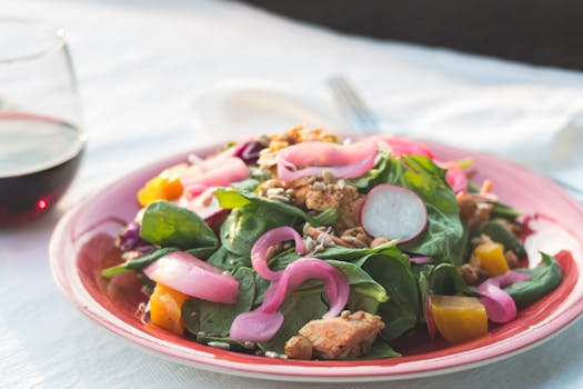 colorful summer salad with seasonal vegetables