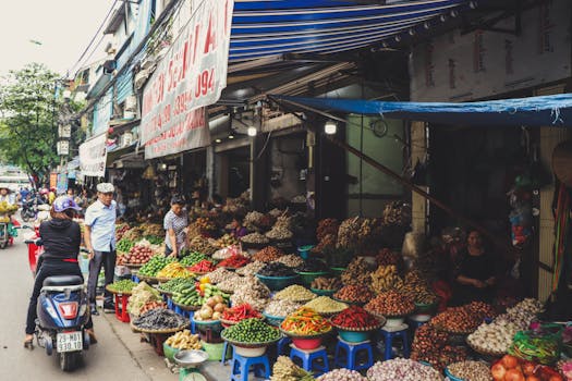 fresh vegetables in a market