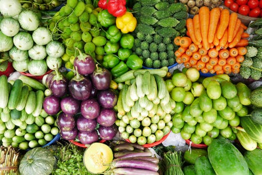 farmers market with fresh produce