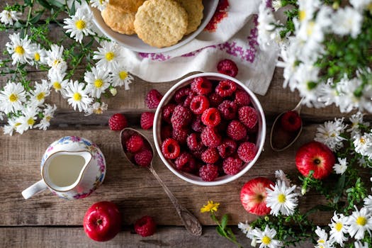 bowl of fresh raspberries