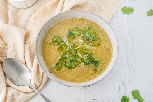 bowl of hearty vegetable soup