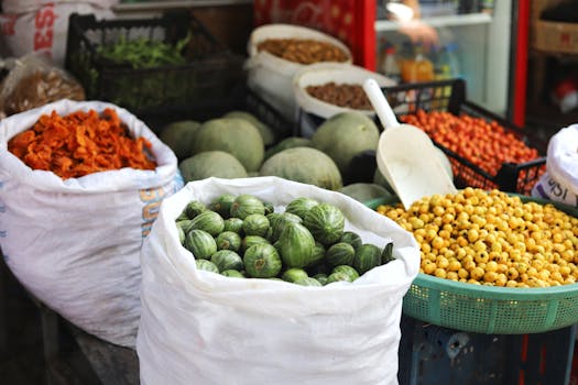 colorful seasonal fruits and vegetables