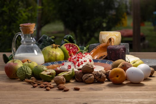 fresh pomegranate and apples