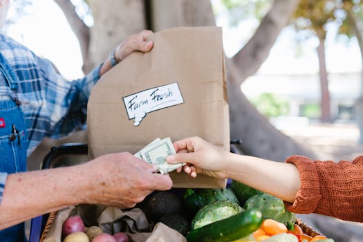 local farmer selling fresh produce