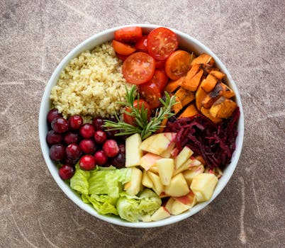 colorful quinoa salad with fresh veggies