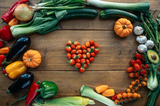 colorful seasonal fruits and vegetables