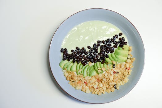 colorful smoothie bowl topped with superfoods