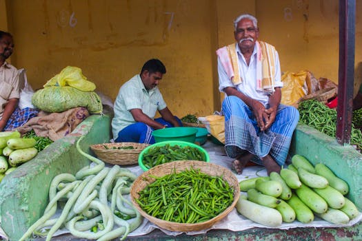 colorful produce at a farmers market