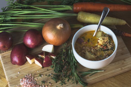 cozy winter meal with root vegetables