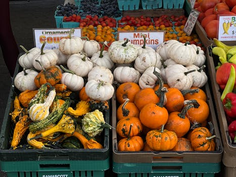 colorful farmers market display