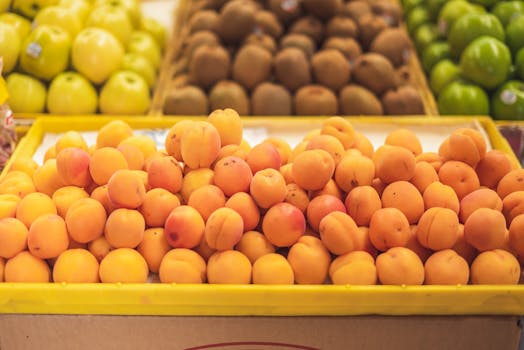 Fresh seasonal produce from a local market