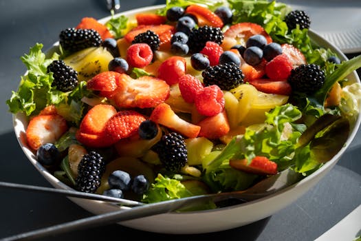 colorful summer salad with berries